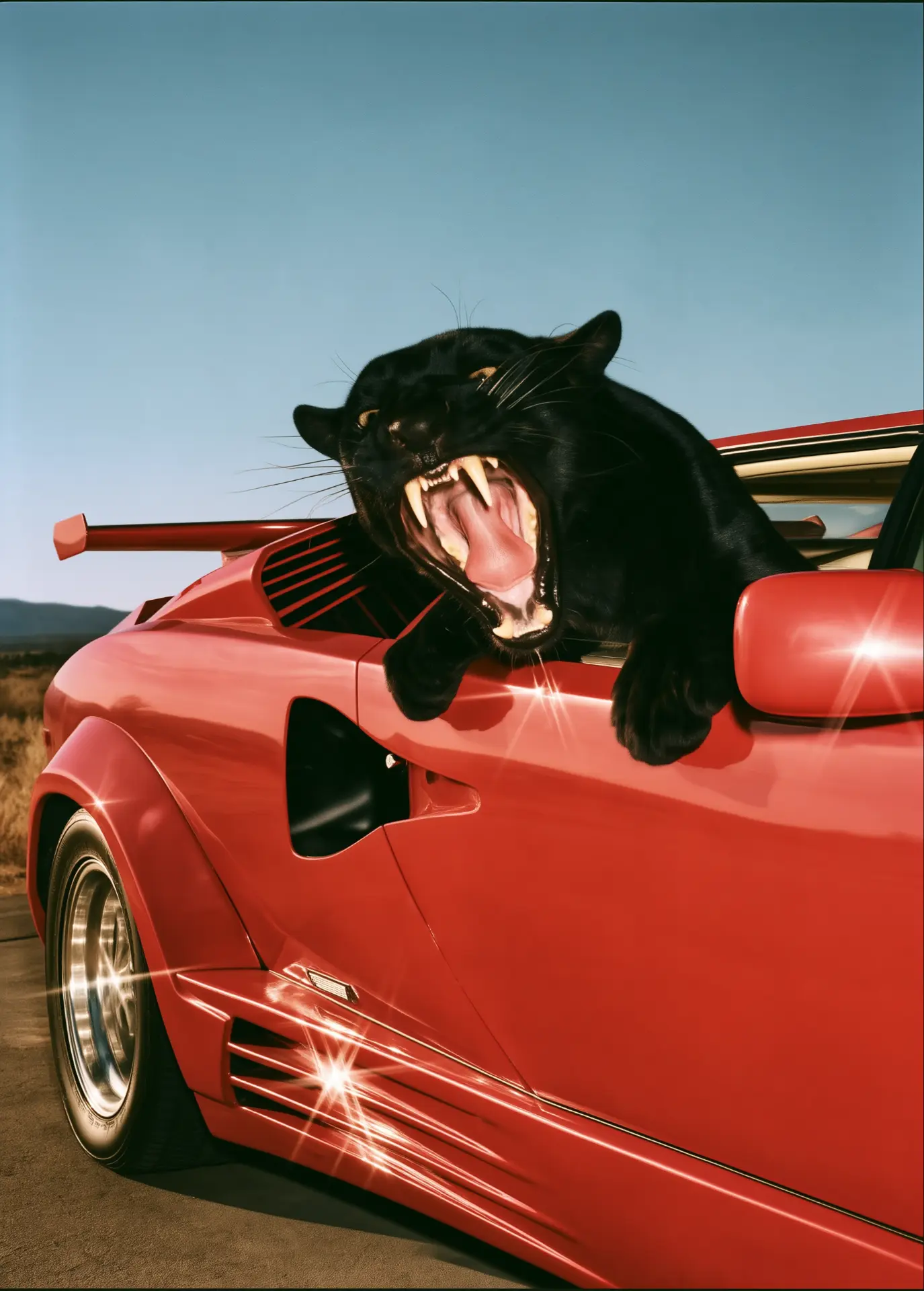 Lambo Cat art print by Aaron Munro