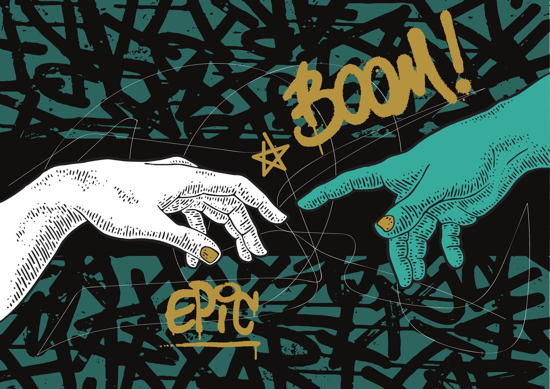 The Creation of Adam art print by Aleksandra Kostic